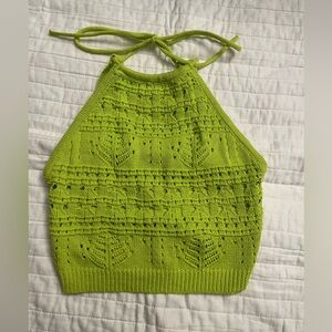 Say what green crochet top